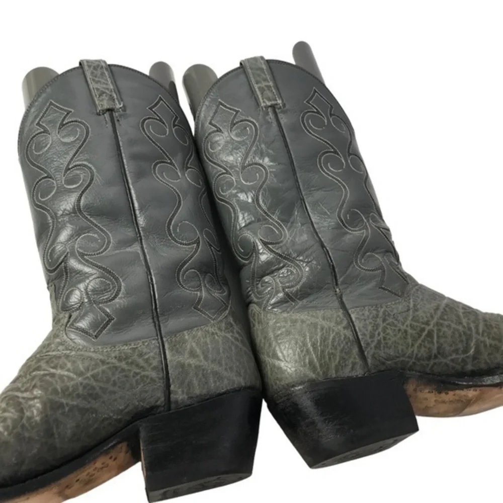 Dan Post 6297091 El Paso Grey Leather Men’s Cowboy Boots size 8.5 D